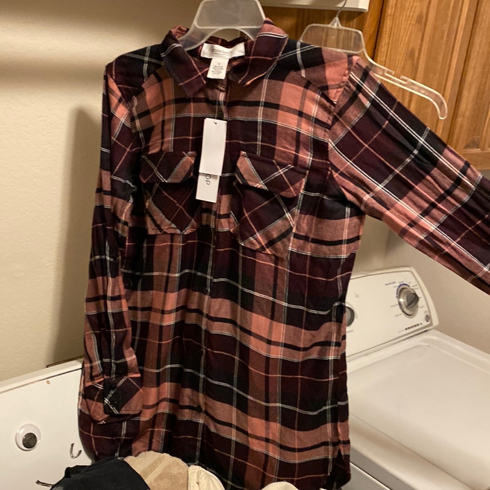 Andrea Jovine Women's Long Sleeve Plaid Shirt